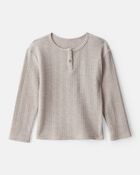 Toddler Girl Long-Sleeve Top - Cream, image 1 of 3 slides