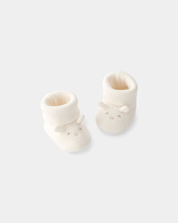 Baby Easter Bunny Booties - Ivory, 