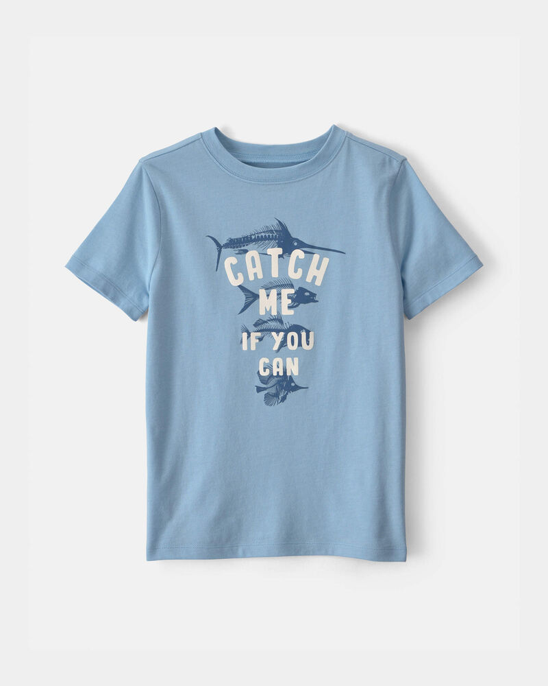 Boys Fish Graphic Tee - Blue, image 1 of 3 slides
