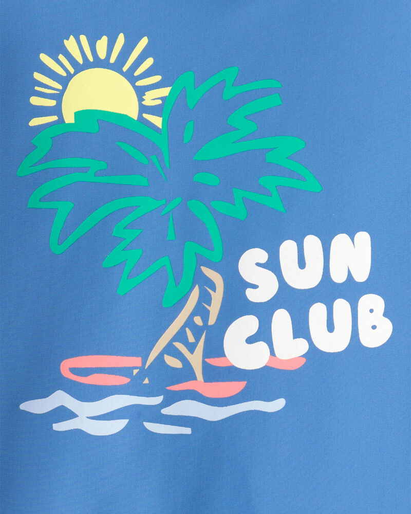 Baby Boy 2-Piece Tropical Beach Rashguard Trunk Set - Blue, image 5 of 6 slides
