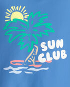 Baby Boy 2-Piece Tropical Beach Rashguard Trunk Set - Blue, image 5 of 6 slides