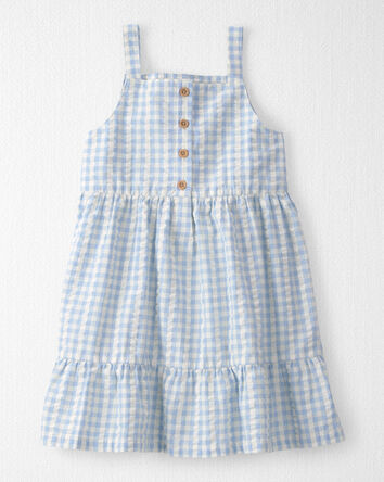 Toddler Girl Seersucker Dress Made with Organic Cotton, 
