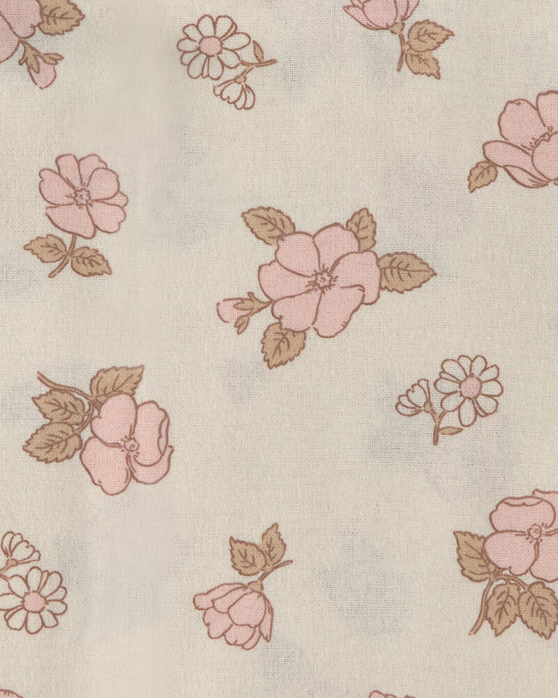 Baby Girl 4-Pack Floral Receiving Blankets - Pink/Ivory, image 4 of 5 slides