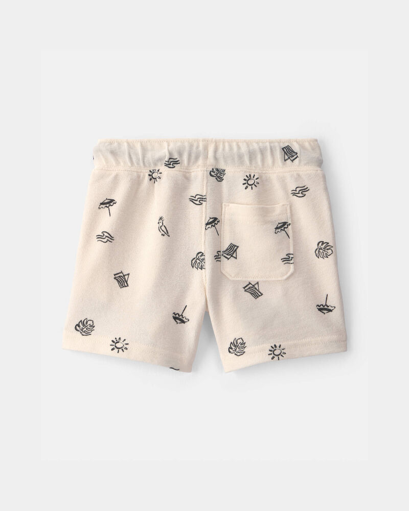 Toddler Boy Beach Shorts - Black/Ivory, image 2 of 4 slides