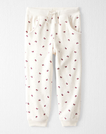 Toddler Girl 2-Piece Organic Cotton Velour Set in Wild Rose Print, 