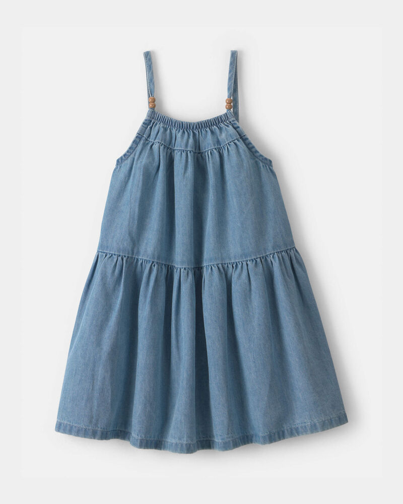 Toddler Girl Chambray Sleeveless Dress, image 1 of 4 slides