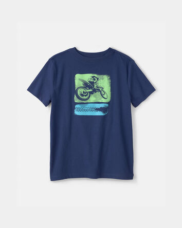 Boys Dirt Bike Graphic Tee - Blue, 