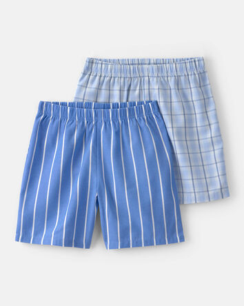 Boys 2-Pack Stripe Pajama Shorts - Blue, 