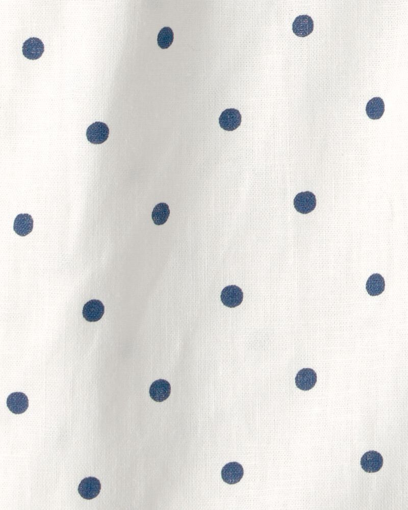 Baby Girl 2-Piece Polka Dot Short-Sleeve Tee & Pant Set - White, image 2 of 3 slides