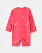 Baby Boy 1-Piece Sun Swimsuit Rashguard - Orange, image 2 of 4 slides