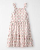 Girls Organic Cotton Tiered Dress in Rosebud Petal Print , image 2 of 5 slides