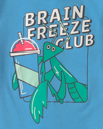 Boys 'Brain Freeze Club' 100% Cotton 4-Piece Pajama Set - Blue/Green, 