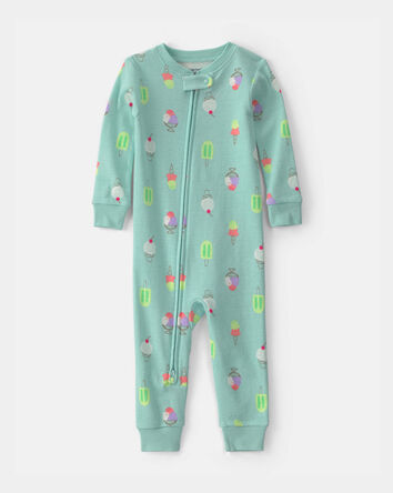 Toddler Girl Popsicle 100% Cotton 1-Piece Pajama - Blue, 