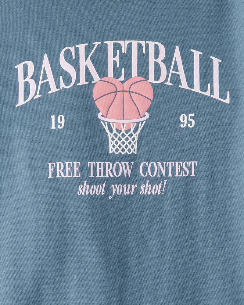 Girls Basketball Long-Sleeve Graphic Tee - Blue, image 2 of 3 slides