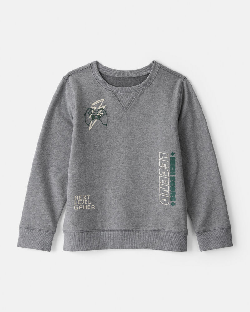 Boys DayDream Fleece Gaming Pullover Sweatshirt - Grey, image 1 of 3 slides