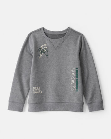 Boys DayDream Fleece Gaming Pullover Sweatshirt - Grey, 