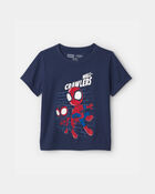 Toddler Boy 2-Piece &copy;Marvel Spider-Man Short-Sleeve Pajama Set - Blue/Grey, image 2 of 6 slides