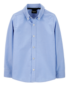 Boys Uniform Button-Front Shirt - Blue, image 1 of 3 slides