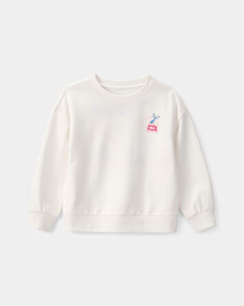 Toddler Girl Mermaid French Terry Pullover Sweatshirt - Ivory, 