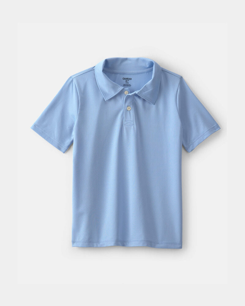 Boys 3-Pack Uniform Active Polo Shirts - Blue, image 2 of 3 slides