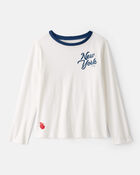 Girls New York Long-Sleeve Graphic Tee - White, image 1 of 3 slides