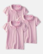 Toddler Girl 3-Pack Uniform Polo Shirts - Pink, image 1 of 3 slides