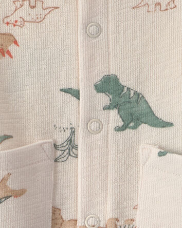 Baby Boy Dinosaur Jumpsuit - Ivory, 