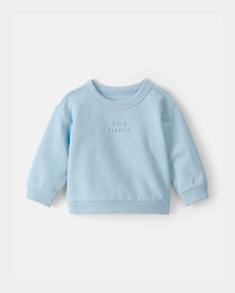 Baby Girl 2-Piece French Terry Pullover & Pant Set - Blue, image 2 of 8 slides