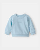 Baby Girl 2-Piece French Terry Pullover & Pant Set - Blue, image 2 of 8 slides