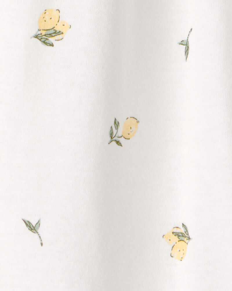 Baby Girl Ruffle-Sleeve Lemon Jumpsuit - Ivory, image 2 of 3 slides