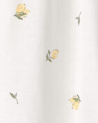 Baby Girl Ruffle-Sleeve Lemon Jumpsuit - Ivory, image 2 of 3 slides
