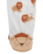 Baby Boy Lion Fleece Zip-Up Footie Sleep & Play Pajamas, image 3 of 5 slides
