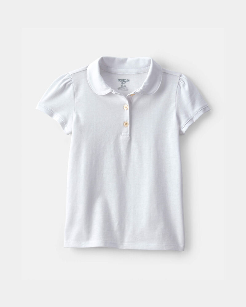 Toddler Girl Uniform Polo Shirt - White, image 1 of 3 slides