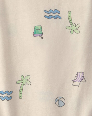 Baby Boy Beach Sleeveless Graphic Bodysuit - Ivory, 