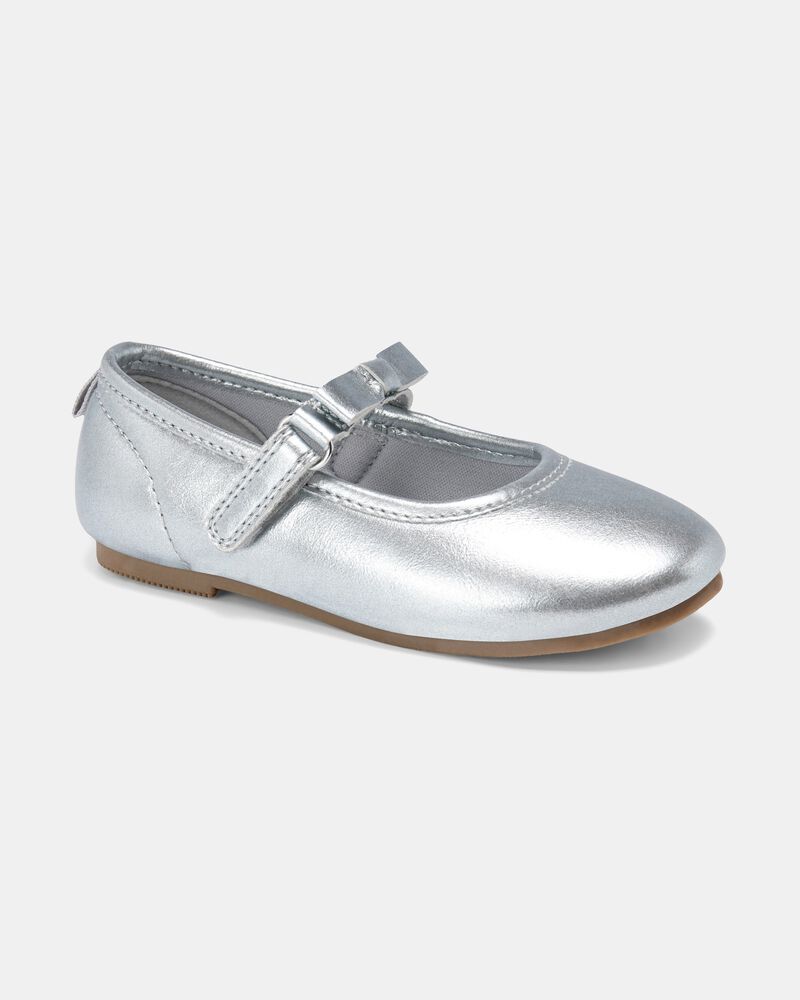 Toddler Girl Dress Shoes - Silver, image 1 of 6 slides