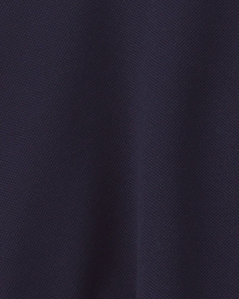 Toddler Girl Uniform Piqu&eacute; Short-Sleeve Dress - Navy, image 3 of 4 slides