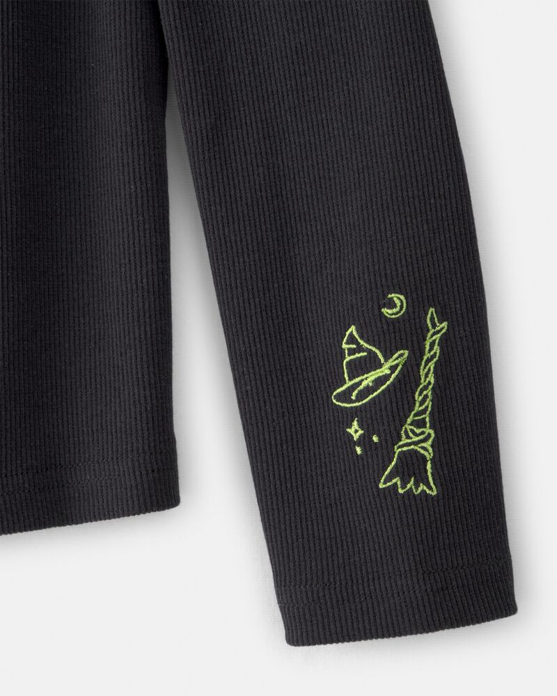 Girls Wicked Elphaba Rib Top - Black, image 3 of 4 slides