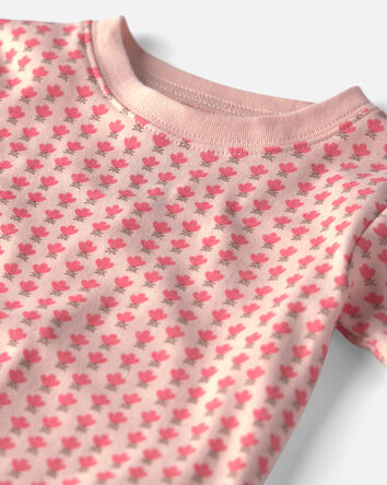 Toddler Girl 2-Piece Organic Cotton Pajamas in Pink Floral, 