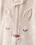 Toddler Girl Deer DreamPlush Snug Fit Long-Sleeve 1-Piece Pajamas - Brown, image 2 of 3 slides