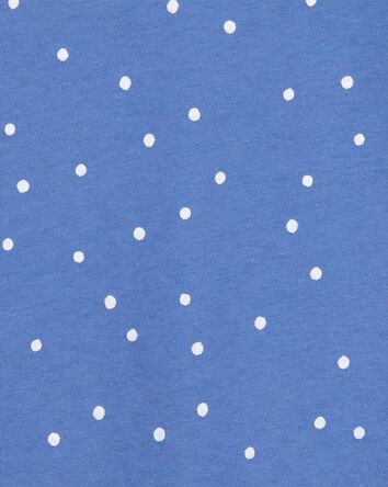 Girls Polka Dot Short-Sleeve Fashion Top - Blue, 