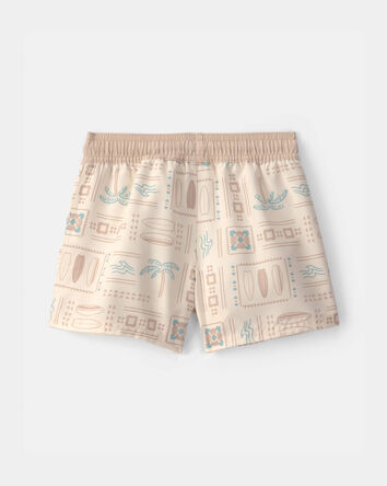 Toddler Boy Surf Swim Trunks - Tan, 