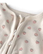Baby Girl Organic Cotton Sleep & Play Pajama in Strawberry, image 3 of 5 slides