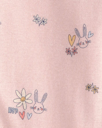 Toddler Girl Easter Bunny 100% Cotton Snug Fit 1-Piece Pajama - Pink, 