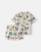 Toddler Boy 2-Piece Farm Short-Sleeve Pajama Set, image 1 of 5 slides