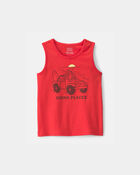 Toddler 'Going Places' Beach Graphic Tank - Orange, image 1 of 3 slides