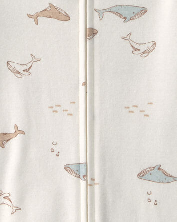 Baby Whale 100% Cotton 1-Piece Romper Pajama - Ivory, 