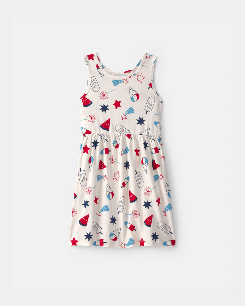 Girls Fourth Of July Popsicle Sleeveless Knit Dress, image 1 of 4 slides