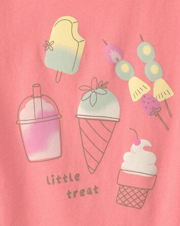 Toddler Girl Ice Cream Graphic Tee - Coral , 