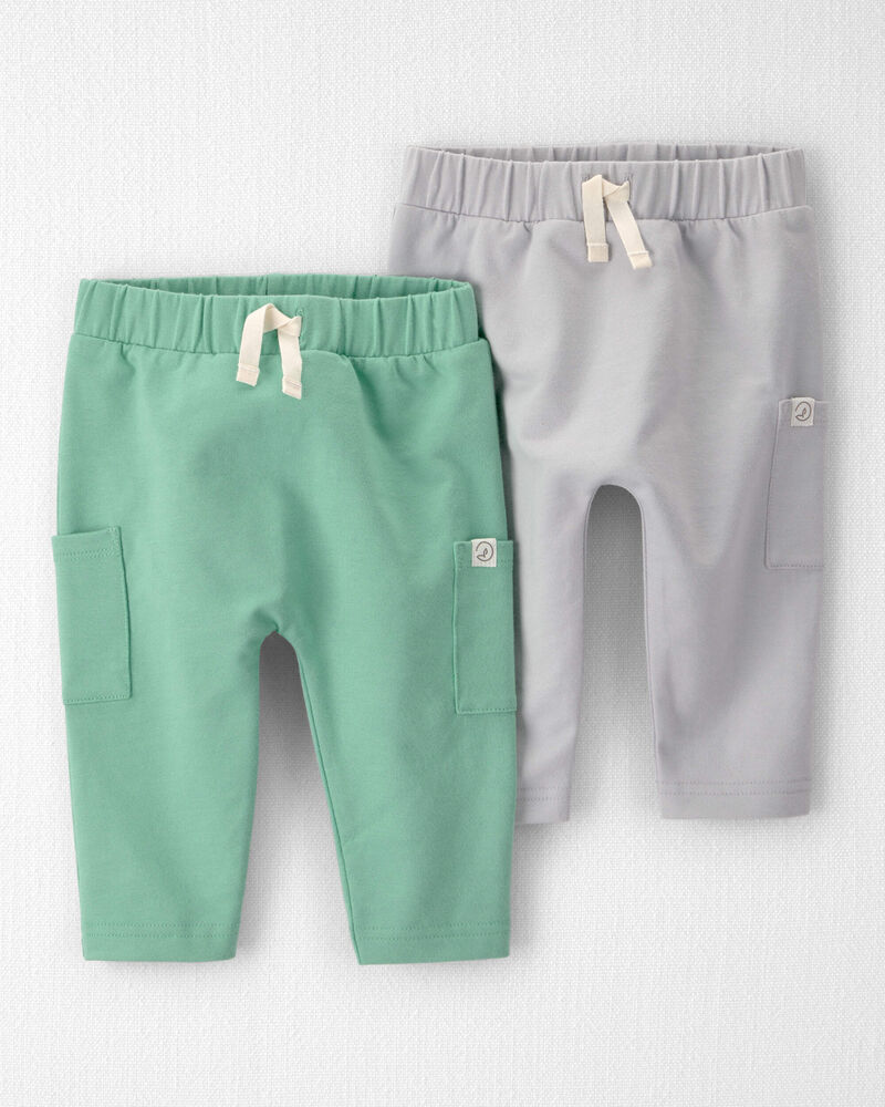 Baby 2-Pack Organic Cotton French Terry Joggers, image 1 of 6 slides