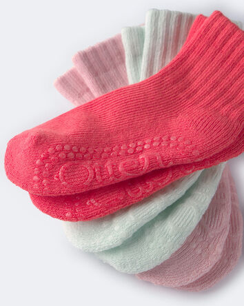Toddler Girl 3-Pack No-Slip Ankle Socks - Pink/Blue, 